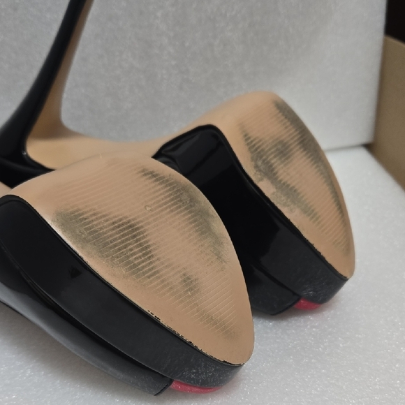 Marumote STRIKING Black 6" STILETTOS W/ RED PEEP TOE TRENDY DIVA 9.5 - Picture 15 of 17